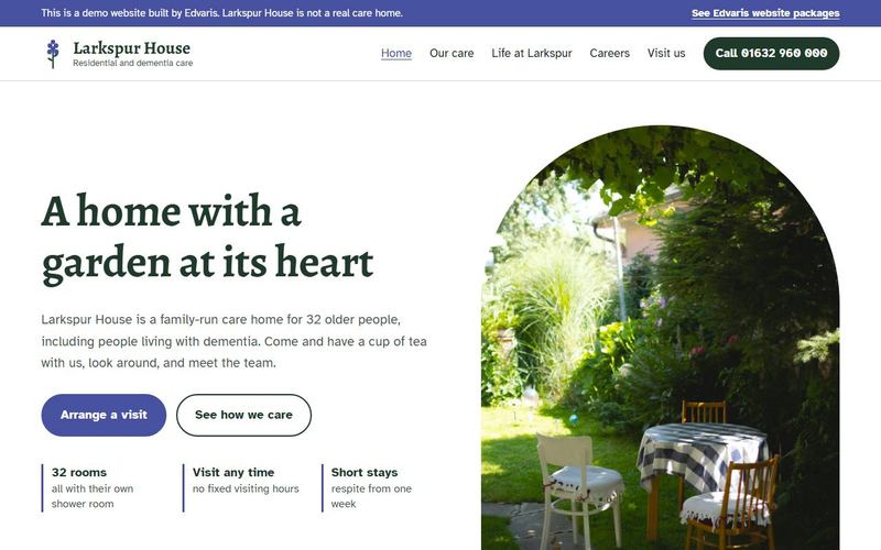 Larkspur care home example website