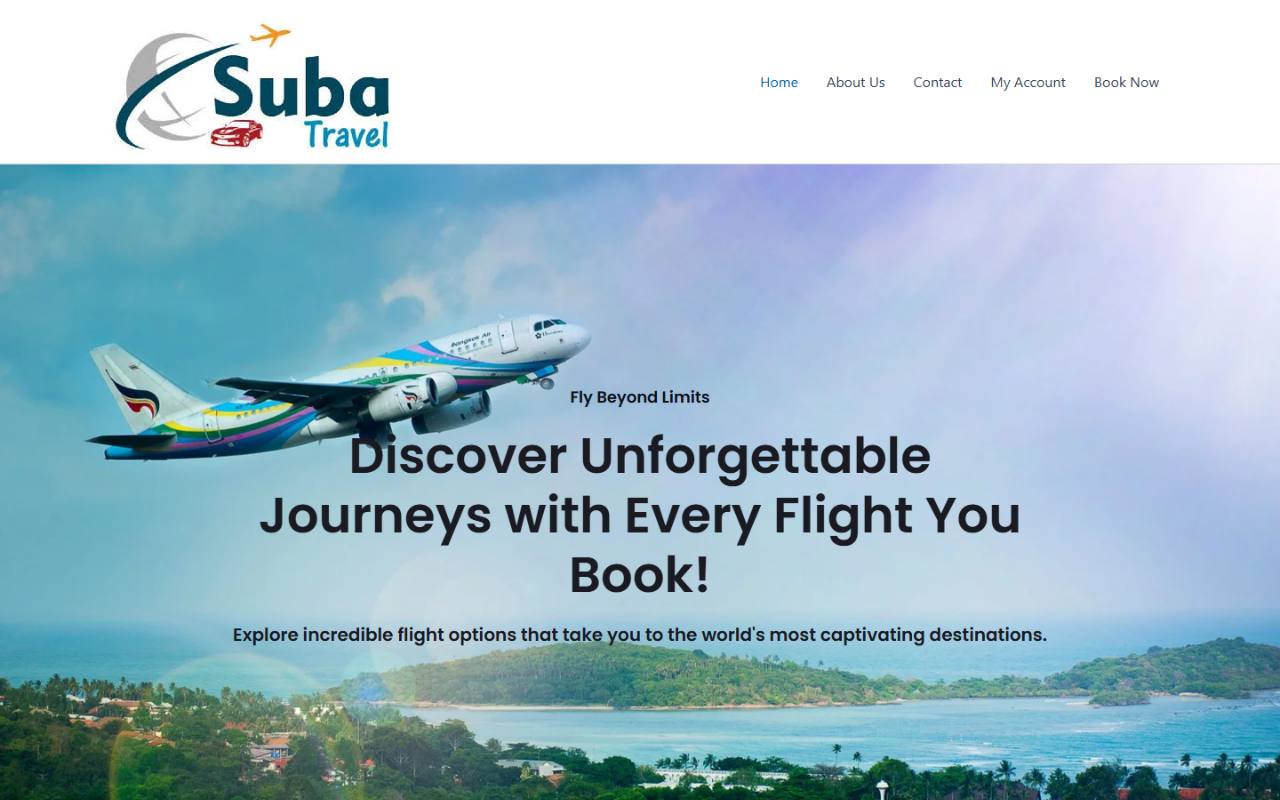 Suba Travel's old website